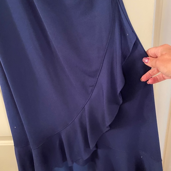 Blue faux wrap dress - Picture 2 of 5